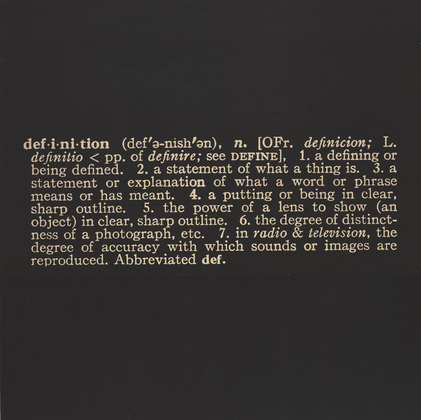 ​Джозеф Кошут. Названное (Искусство как идея как идея). 1966–1968. Музей современного искусства, Нью-Йорк